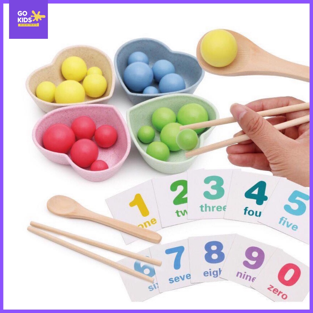 Đồ chơi Montessori BỘ GẮP HẠT SỐ ĐẾM