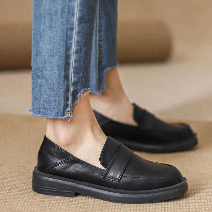 Giày Lười Nữ Da Thật Phong Cách Anh Quốc 2021 | BigBuy360 - bigbuy360.vn