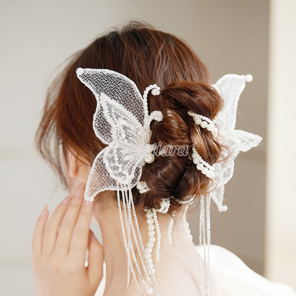 Kẹp Tóc Hình Bướm Thời Trang Cho Cô Dâu