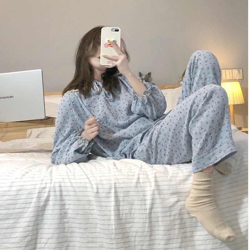 Bộ ngủ ulzzang họa tiết cherry Hàn Quốc