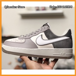 Giày sneaker nam nữ af1 xám đen cổ thấp, giày thể thao mới 2021 fullbox cao cấp
