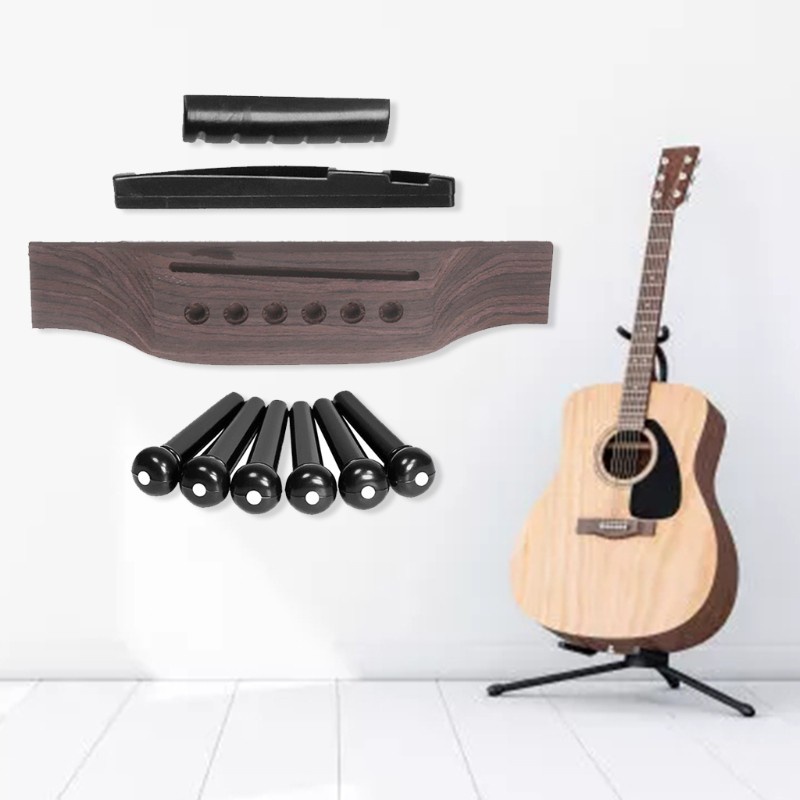 Bộ Ngựa Đàn Bằng Gỗ Hồng Thay Thế Cho Đàn Guitar Acoustic Diy