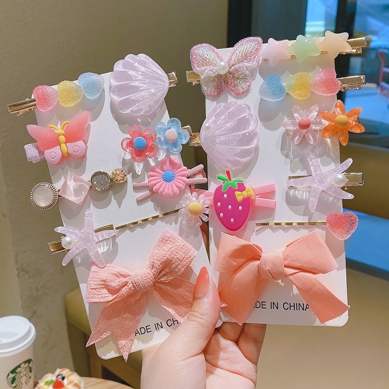 Colorful Buttefly Bowknot Kids Hair Clips Set Cute Flower Hairpin for Childran Fashion Hair Accessories