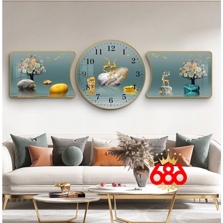 Đồng Hồ Treo Tường Tranh Trang Trí Mẫu Đồng Hồ Tranh 2022 Bộ 3 Tranh Tráng Gương Phong Cách Bắc Âu Hiện Đai Tối Giản