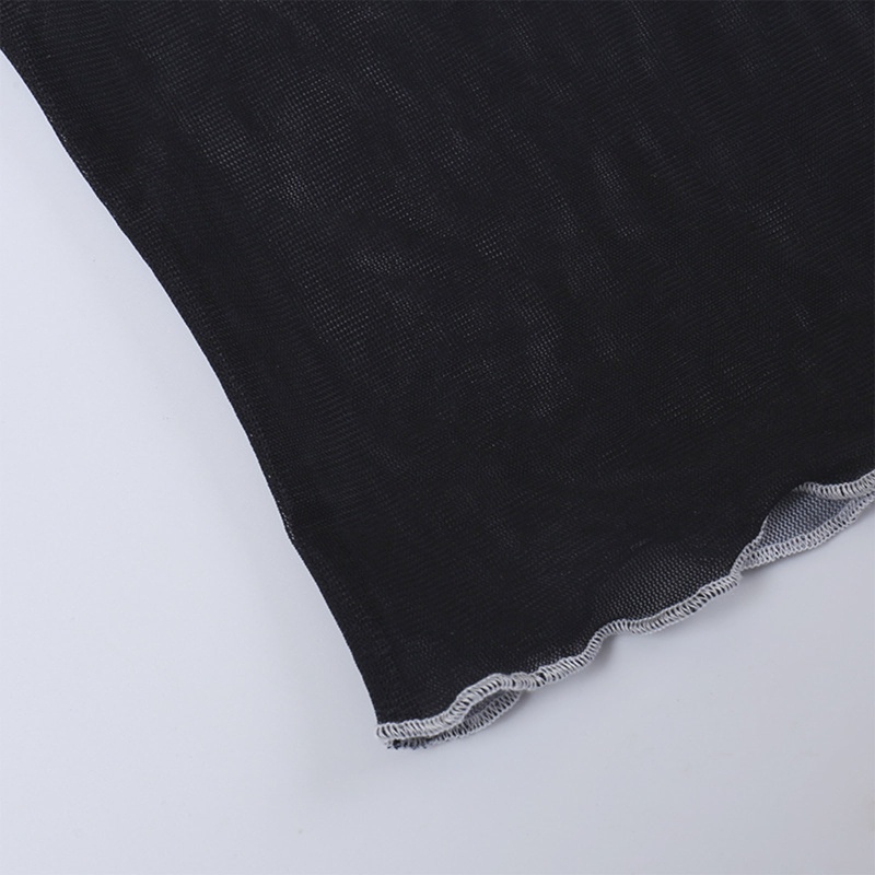 Áo Thun Tay Ngắn Phối Lưới Thời Trang Mùa Hè Quyến Rũ Cho Nữ