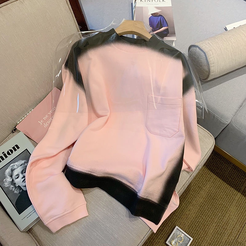 Áo Khoác sweater Cổ Tròn Dáng Rộng Màu Hồng Ngọt Ngào Thời Trang Xuân Thu Mới Cho Nữ