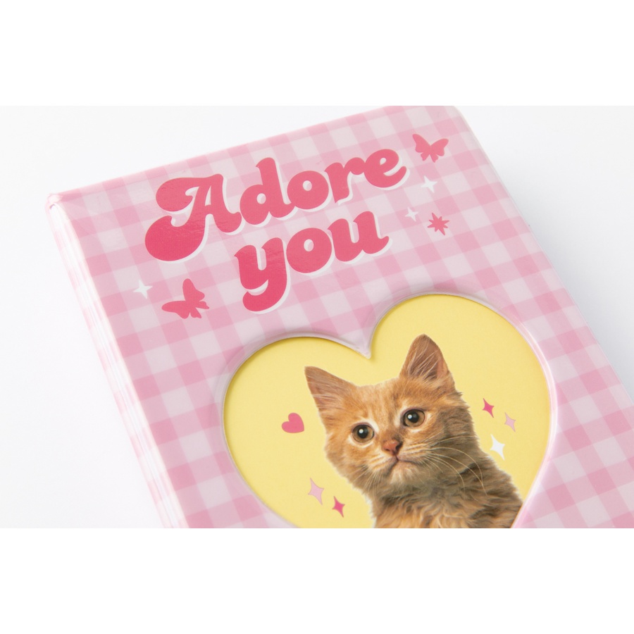 Binder Collect Book Đựng Photo Card Ảnh  ARTBOX Hàn Quốc Họa Tiết Kẻ Caro Hình Mèo Khung Trái Tim 20 Sleeves