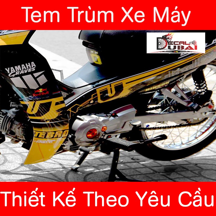 Tem Trùm Sirius Yamaha Sraves Vàng Đen