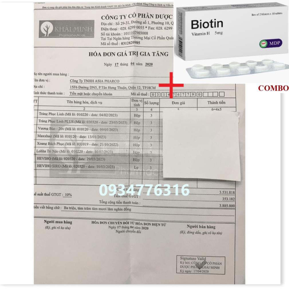 Combo Biotin 5mg+ ✅ XOANG BÁCH PHỤC - Giảm Dị Ứng , Bớt Viêm Xoang