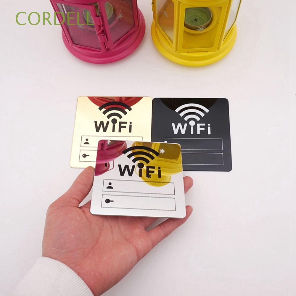 Biển hiệu WIFI internet gương acrylic hiển thị tài khoản và mật khẩu có thể viết tay 3D dán tường cửa hàng công cộng