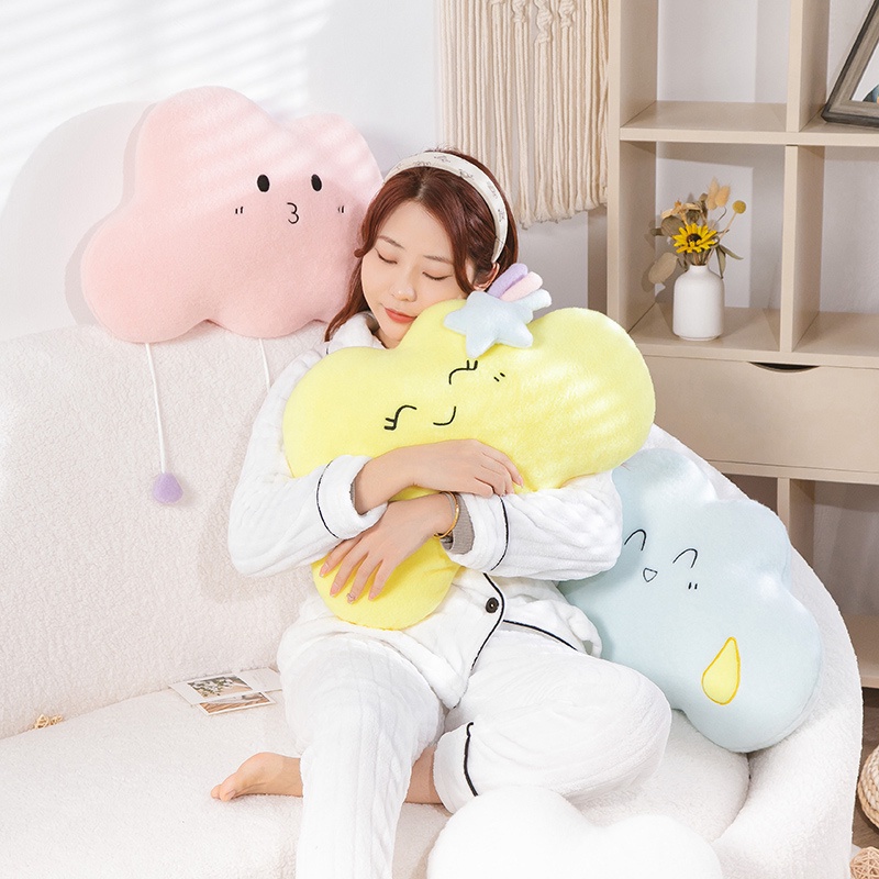 ☁☁Đám mây đầy màu sắc đáng yêu Plushie Gối Mềm mại Trang trí dễ thương Bầu trời Đám mây Đệm Búp bê Nhồi bông