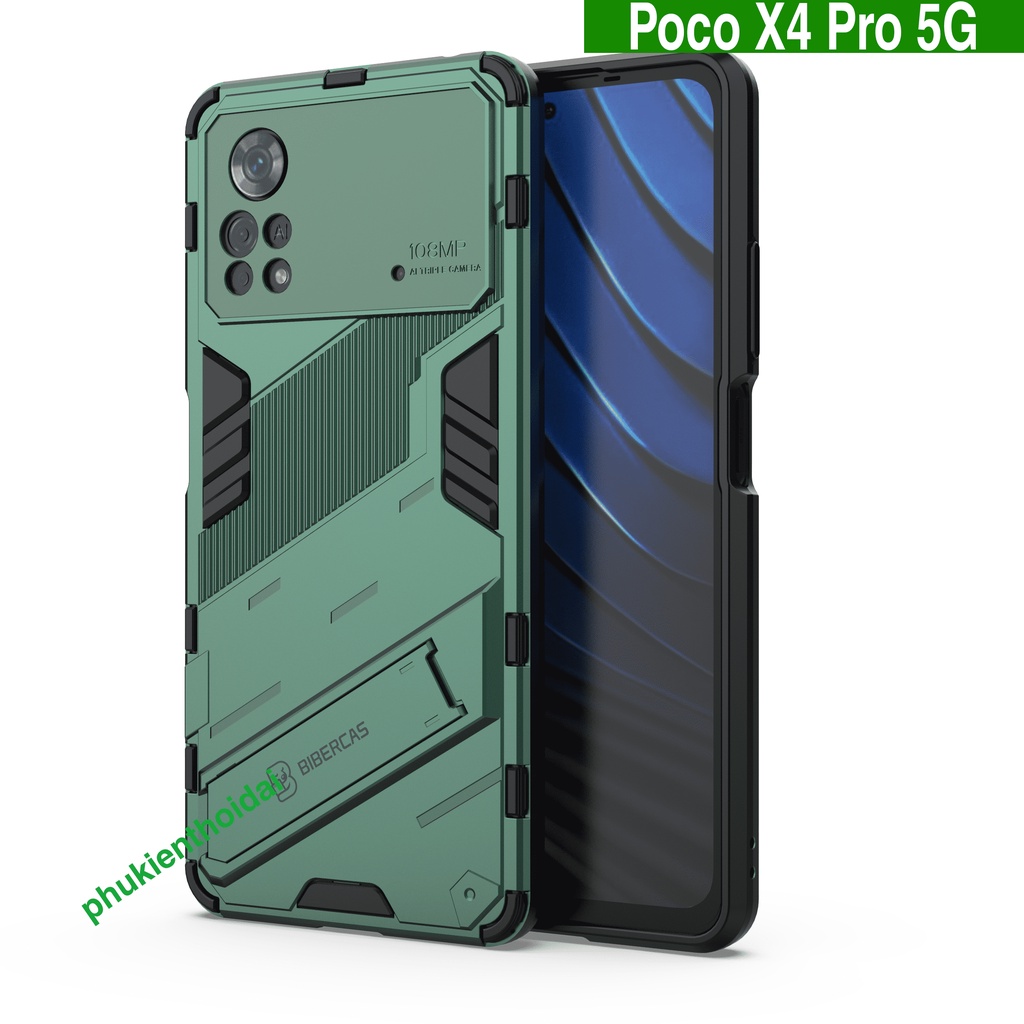 Ốp lưng Poco X4 Pro 5G Iron Man Ver 2 chống sốc giá đỡ chân đế mặt lưng bảo vệ camera