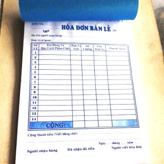 Hoá đơn mỏng - 1 liên x10 cuốn