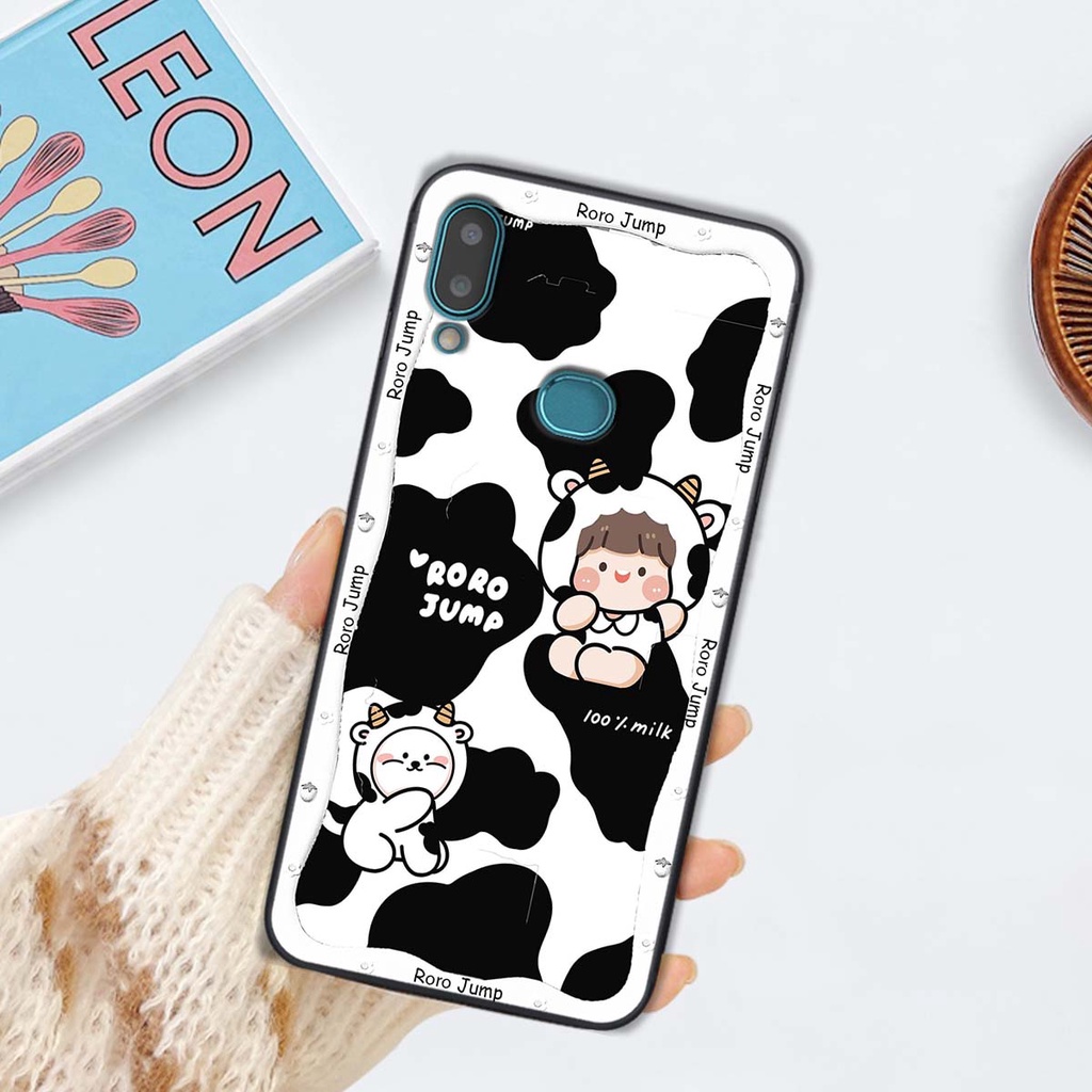 Ốp lưng Samsung A10s in hình gấu cute,bò sữa 3D cute dễ thương bảo vệ điện thoại.