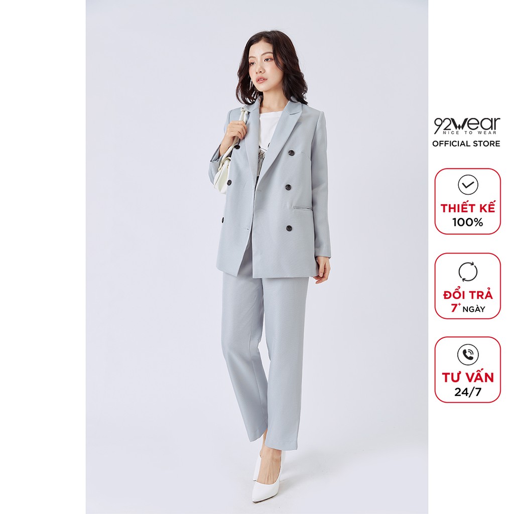 Quầu tây âu nữ 92WEAR thiết kế ống rộng công sở thanh lịch tôn dáng QBW1137