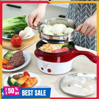 Nồi Điện Mini 2 Tầng Kèm Khay Hấp 💖FREESHIP💖 Chảo Lẩu Mini Chống Dính 2 Tầng