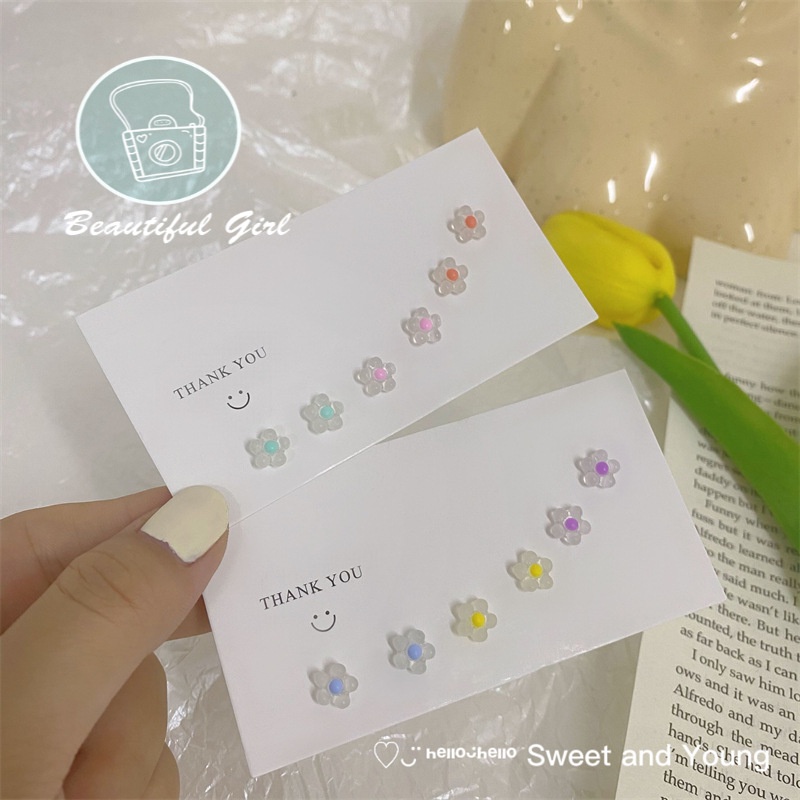Set 1 đôi/3 đôi khuyên tai hình hoa mini đáng yêu dành cho bạn nữ