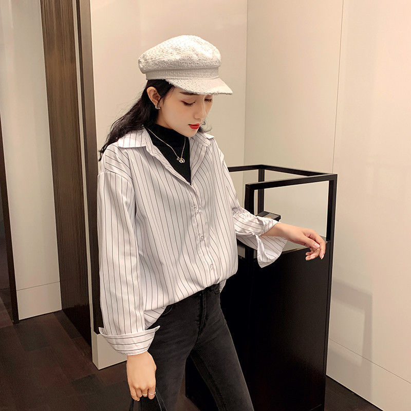 Áo Sơ Mi Dài Tay Họa Tiết Kẻ Sọc Xinh Xắn 8801
