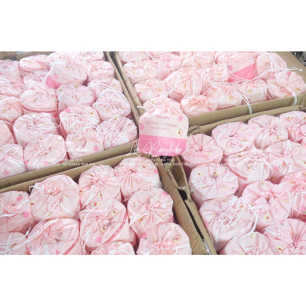 Khăn Mặt Khô Animerry Dùng 1 Lần Khăn Trái Đào Siêu Mềm, Dai, Mịn Rửa Mặt Vệ Sinh Túi Kute 40 Khăn