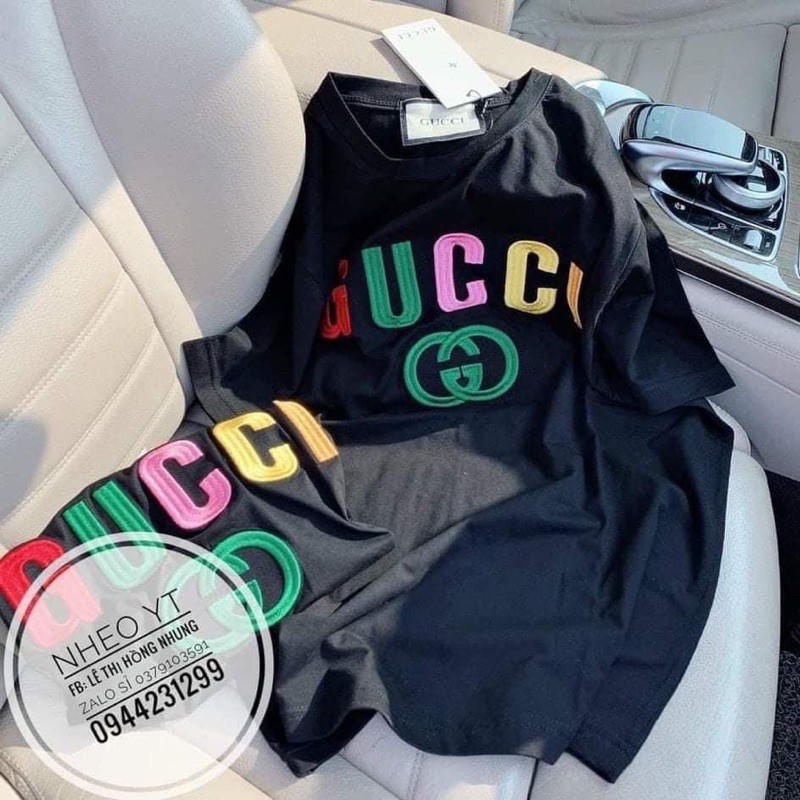 Áo Thun Dáng Rộng Freesize Kiểu Gucci Thêu ( Nhiều Màu )