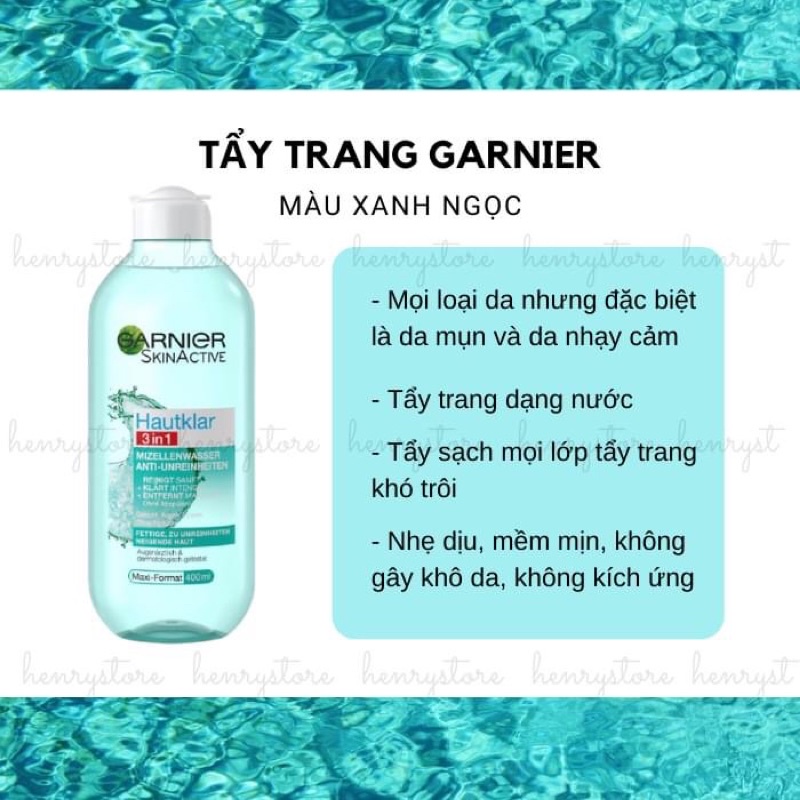 TẨY TRANG GANIER MICELLAR WATER 400ML