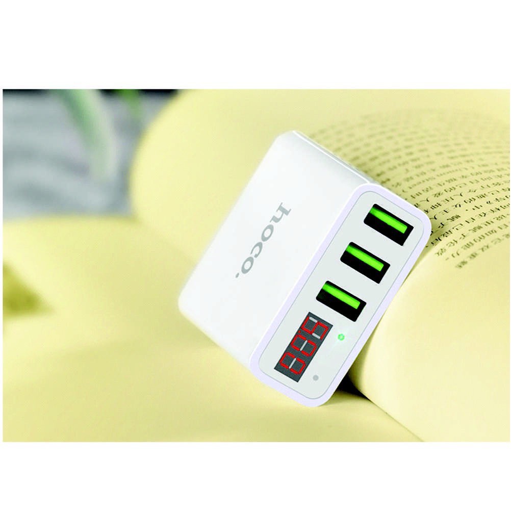 Củ Sạc Hoco C15 3 Cổng USB - Màn Hình LCD - BH Chính Hãng 12 Tháng