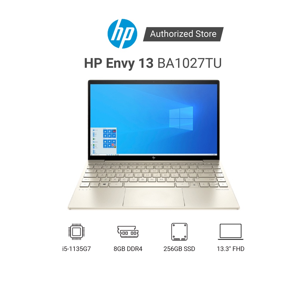 Laptop HP Envy 13-ba1027TU 2K0B1PA i5-1135G7 | 8G | 256GSSD | 13.3FHD | FP | WL | BT5 | 3C51WHr | ALU | VÀNG