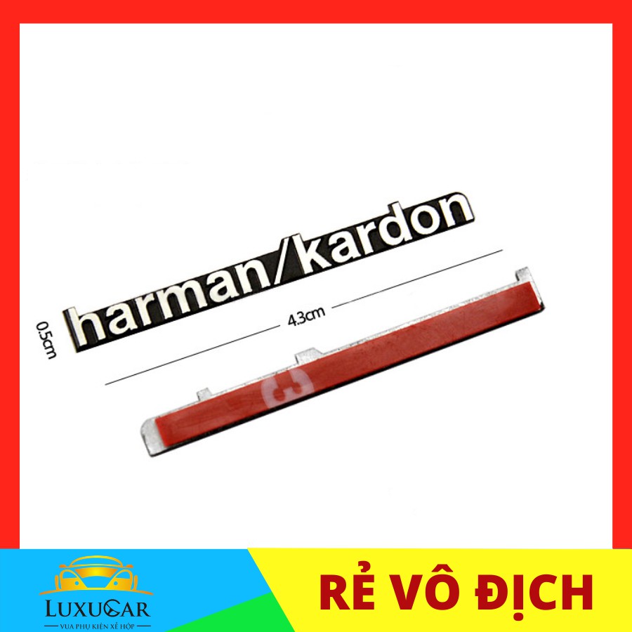 Logo, tem dán loa Harman/kardon chất liệu hợp kim cao cấp phù hợp dán loa mọi loại xe hơi, ô tô
