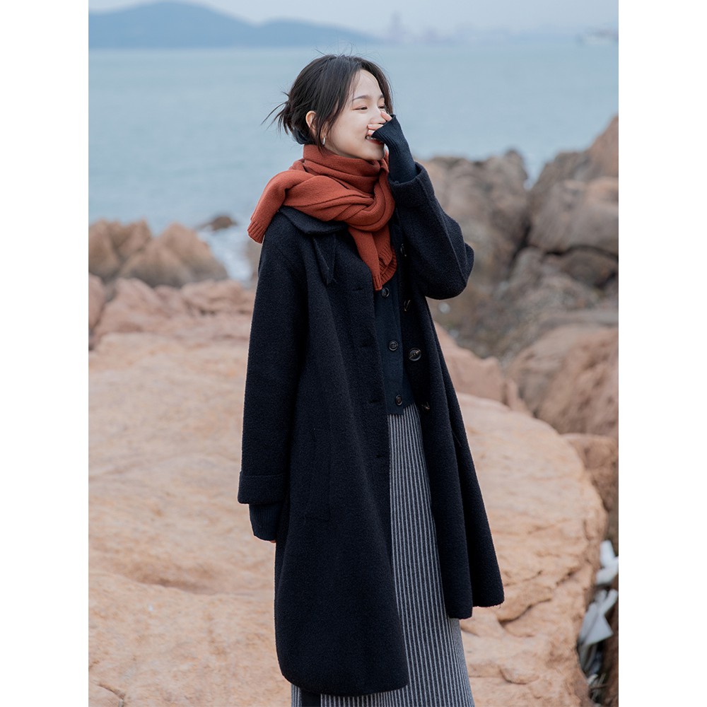 Áo Khoác Dáng Dài Rộng In Hình Siêu Nhân Kiểu Hàn Quốc Thời Trang Mùa Đông 2020 Cho Nữ