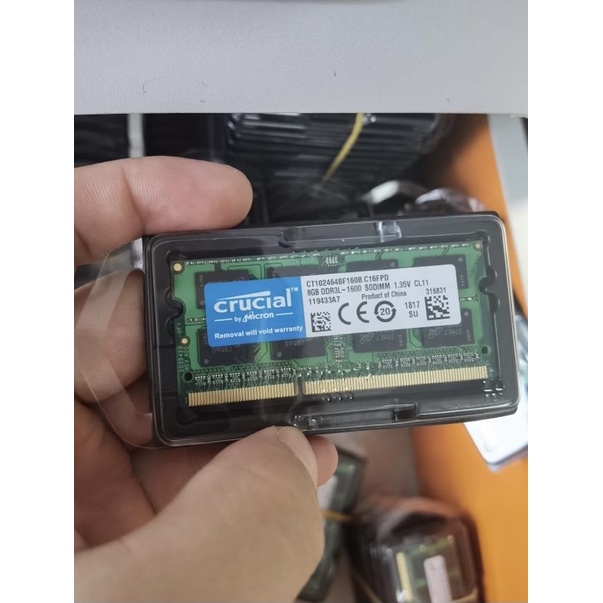 Ram Laptop Crucial 8GB DDR3L Bus 1600Mhz Bảo Hành 12 Tháng