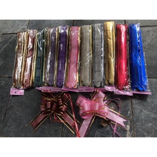 10 cái nơ rút voan trơn bản to 4.3cm dòng mới nhất dùng để trang trí hộp quà hoặc lẵng quà tết