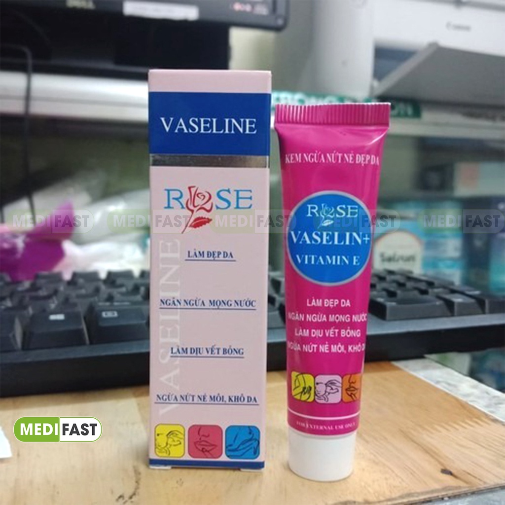 Vaseline Rose làm đẹp da - Ngăn ngừa nứt nẻ, khô da - Làm dịu vết bỏng