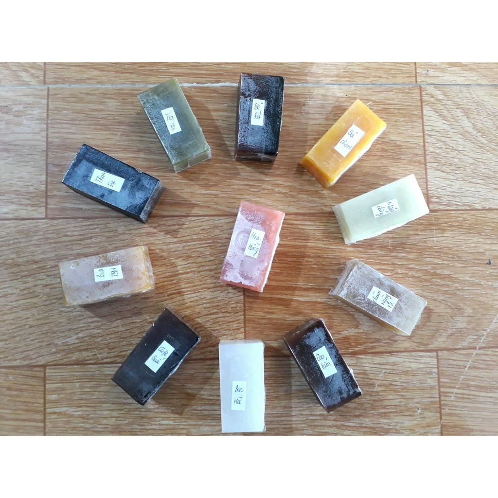 Combo trải nghiệm 10 vị đến 12 vị xà bông htx sinh dược, xà phòng thảo dược 100% thiên nhiên, tặng kèm túi lưới