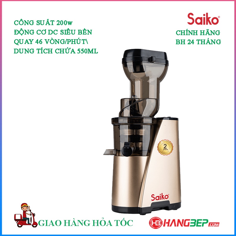 Máy ép chậm trái cây Saiko SJ-817 400W - Bảo hành chính hãng 2 năm
