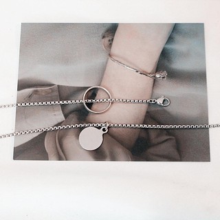 Vòng cổ Vương Nhất Bác xỏ nhẫn miếng tròn dây chuyền phụ kiện Unisex thiết kế thời trang tặng ảnh VCONE