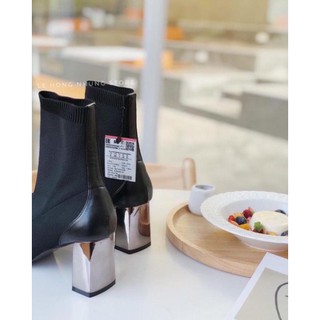 Bốt boot zara gót gương xuất dư fullbox tag mác