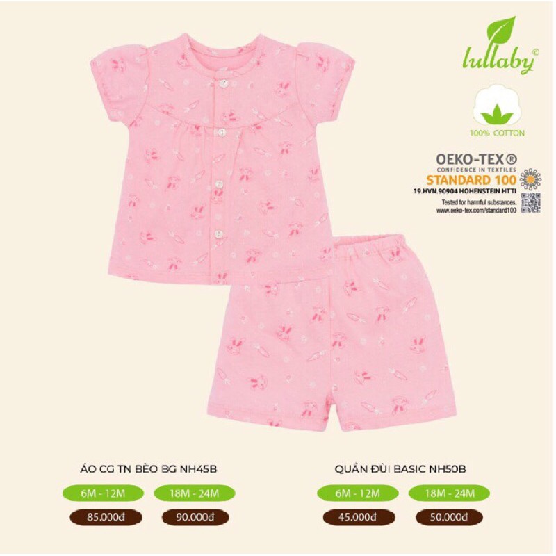 [XẢ KHO ] Bộ cộc cúc giữa 100% cotton in hình ngộ nghĩnh Lullaby