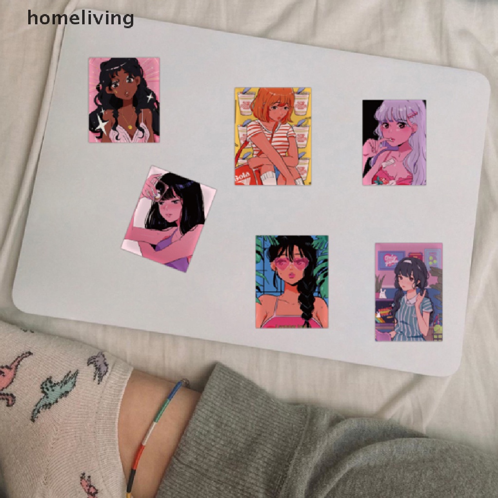 Bộ 50 Miếng Dán Chống Thấm Nước Họa Tiết Hoạt Hình Cô Gái Độc Đáo Trang Trí Sổ Tay /