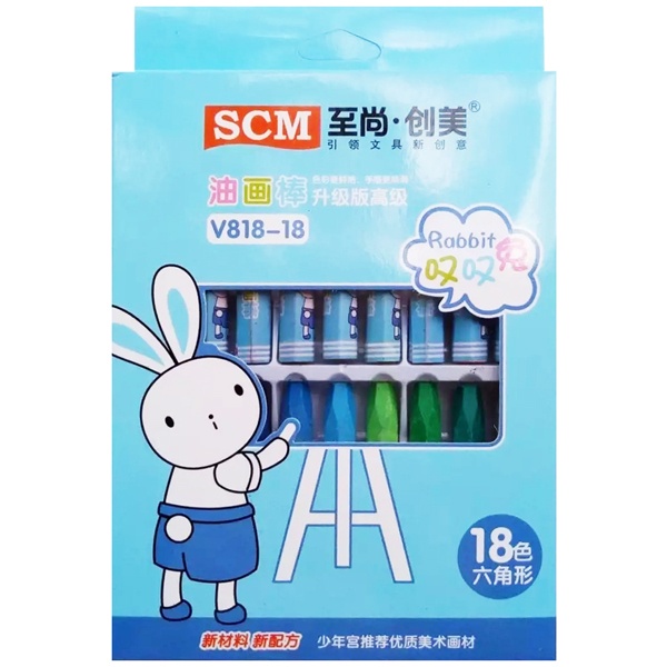 Bút Sáp Dầu 18 Màu SMC V818-18 (Mẫu Bao Bì Là Ngẫu Nhiên)