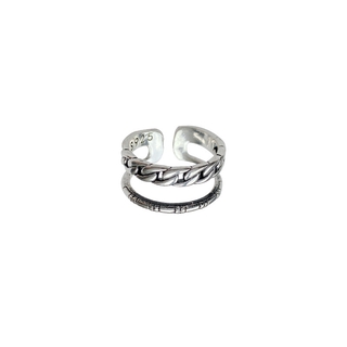 Vintage style double silver plated ring