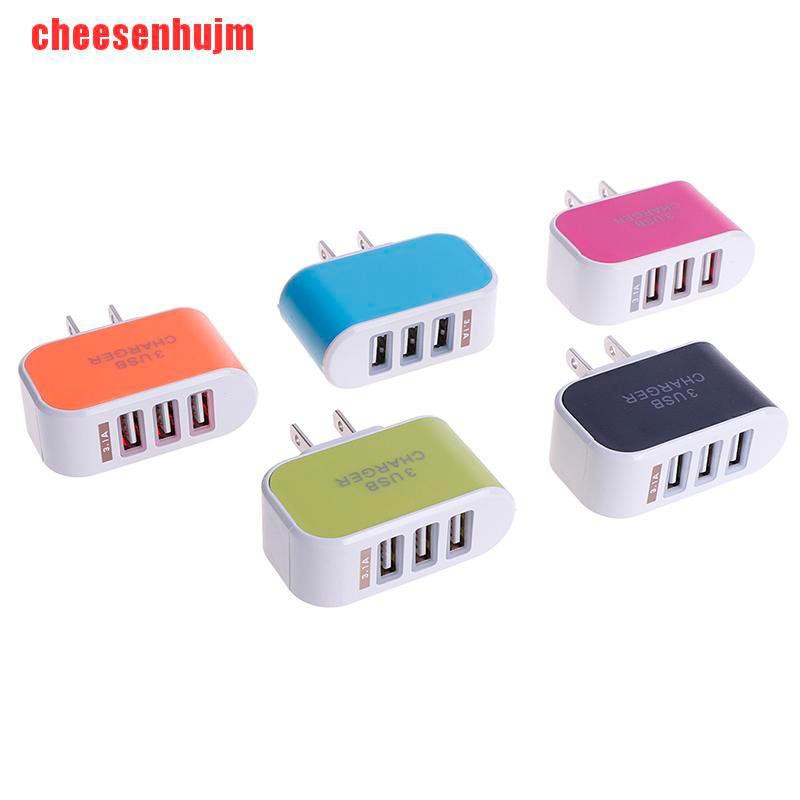 Trợ giá Củ Sạc 3 Cổng Usb Sạc Điện Thoại Có Nhiều Màu