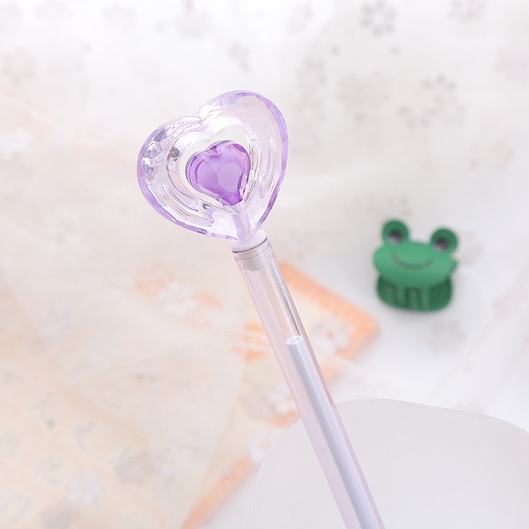 Bút Mực Nước Hình Trái Tim Pha Lê Dễ Thương Sáng Tạo