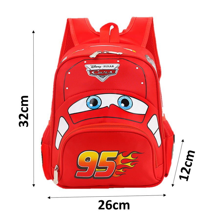 Ba Lô Đi Học Họa Tiết Hoạt Hình Disney Pixar Lightning McQueen 3D Cho Bé