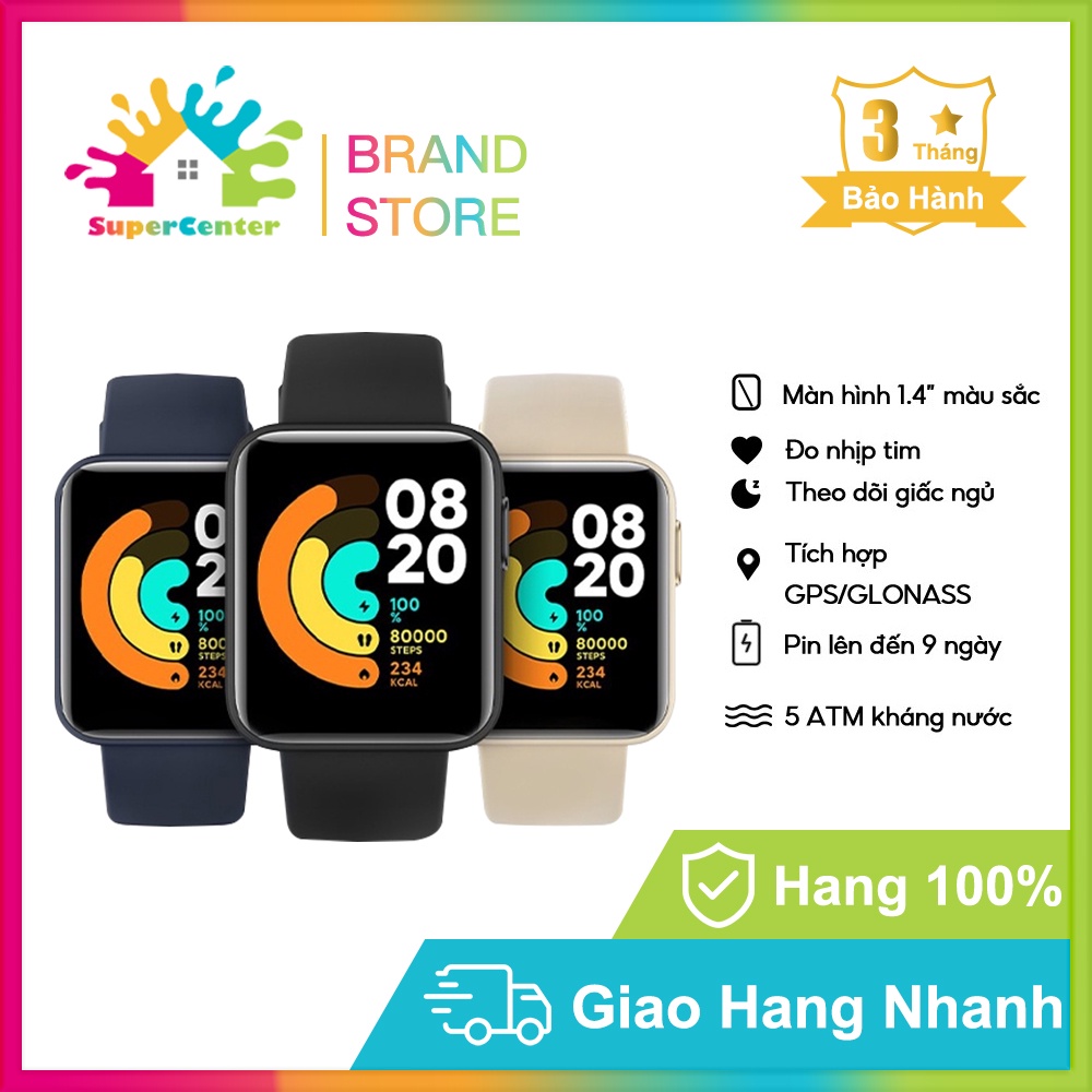 [Mã 151ELSALE hoàn 7% đơn 300K] Đồng Hồ Thông Minh Xiaomi Mi Watch Lite Khả năng chống nước 5ATM Quốc tế