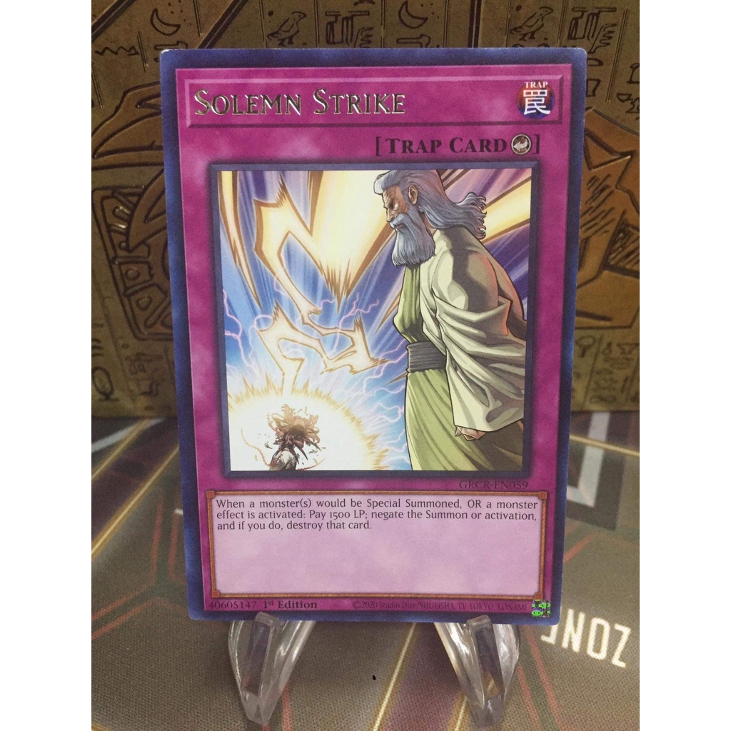 Thẻ Bài Yugioh | Solemn Strike - GRCR-EN059 - Rare 1st Edition