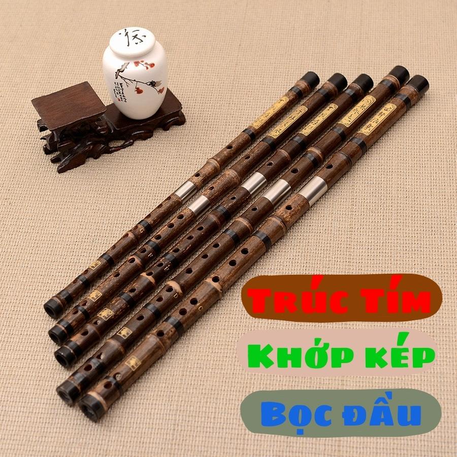 Sáo Dizi Trúc Tím khớp kép chuẩn âm Tone Đô Si La Sol