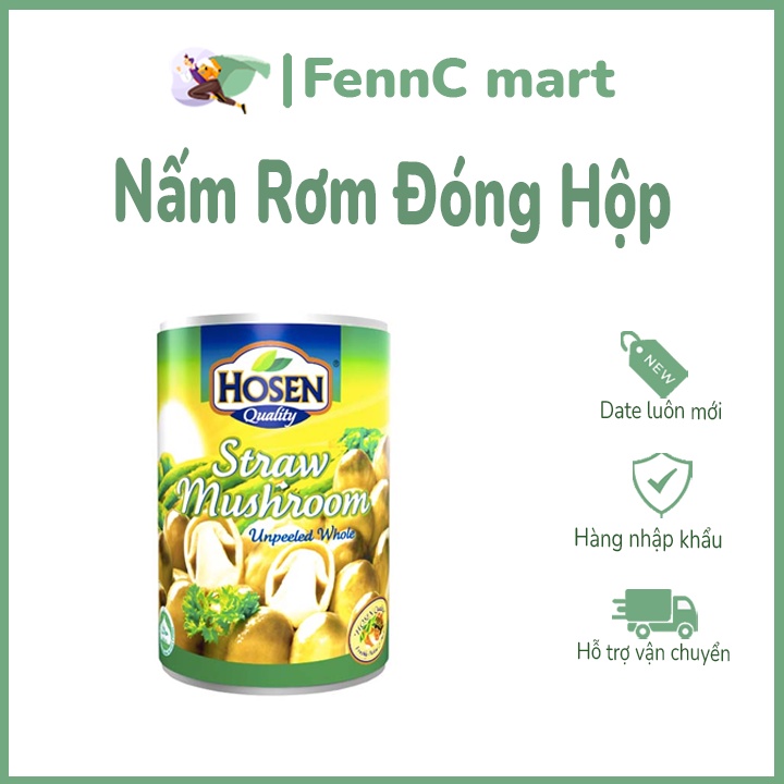 Nấm Rơm Đóng Hộp Hosen 425g FENNC