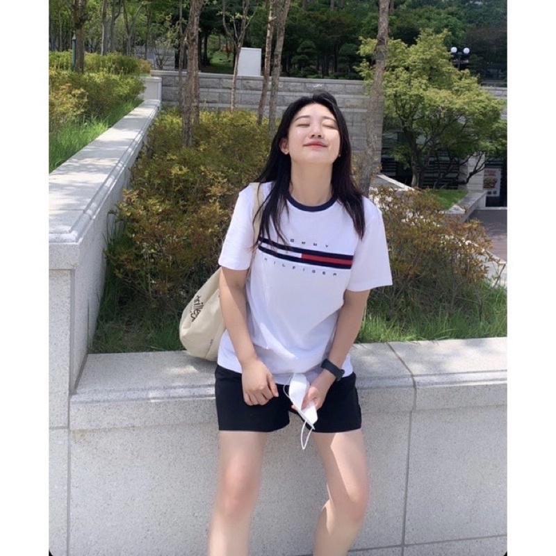 Áo thun nữ form rộng tay lỡ unisex hàn quốc đẹp bigsize giá rẻ màu vàng trắng - Áo phông nữ forrm rộng tay ngắn cổ tròn