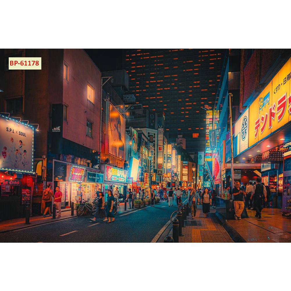 Tranh dán tường Trang Trí Cửa Hàng cao cấp đường phố Tokyo – Nhật Bản chống nước, không phai