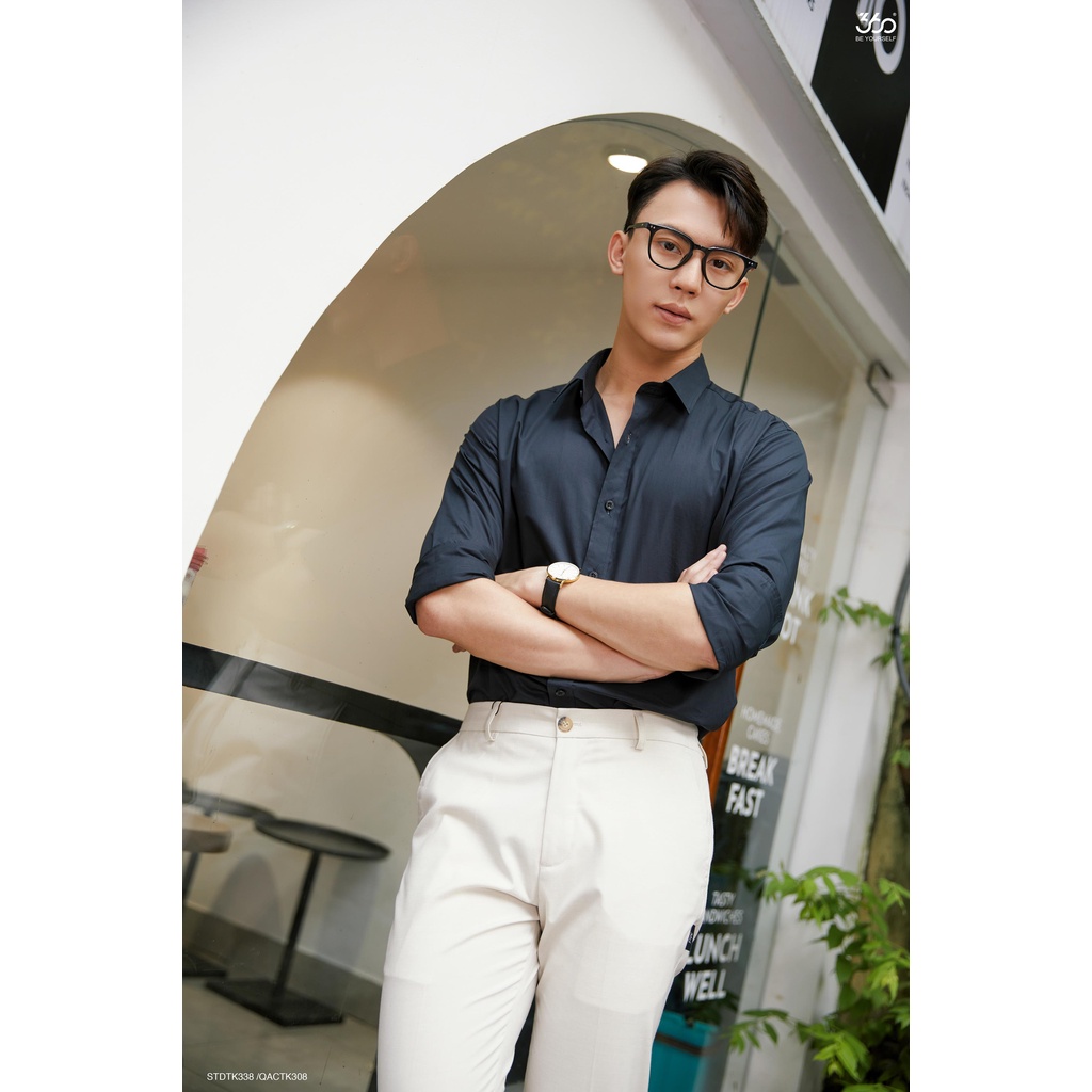 Áo sơ mi dài tay cổ bẻ thương hiệu 360 Boutique chất liệu cotton -STDTK338